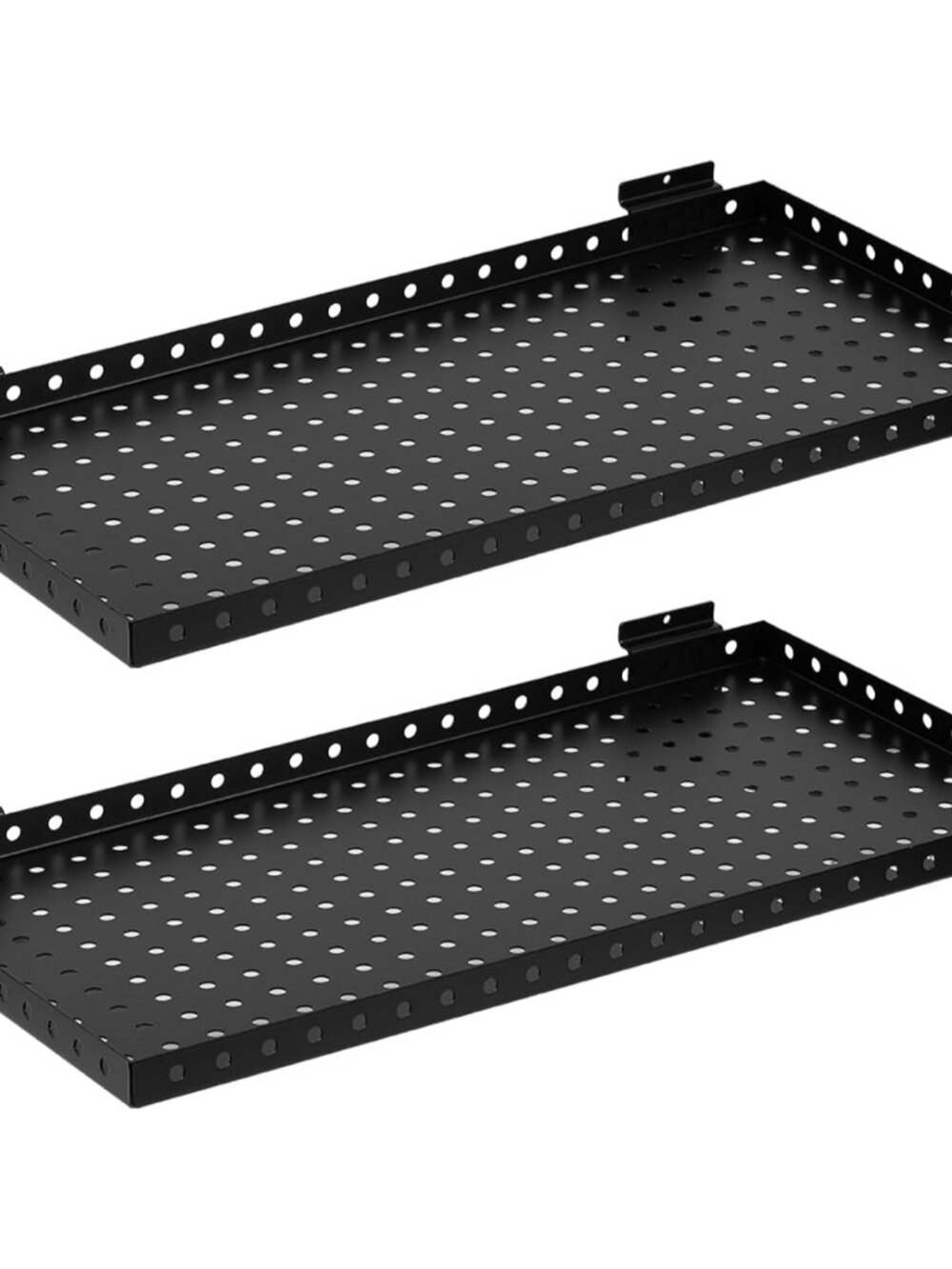 Heavy Duty Slatwall Shelf 24x12Inch, Steel Slatwall Accessories Storage Rack for
